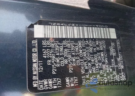 2012 Nissan Juke Sl from USA, damaged, VIN JN8AF5MV1CT114070